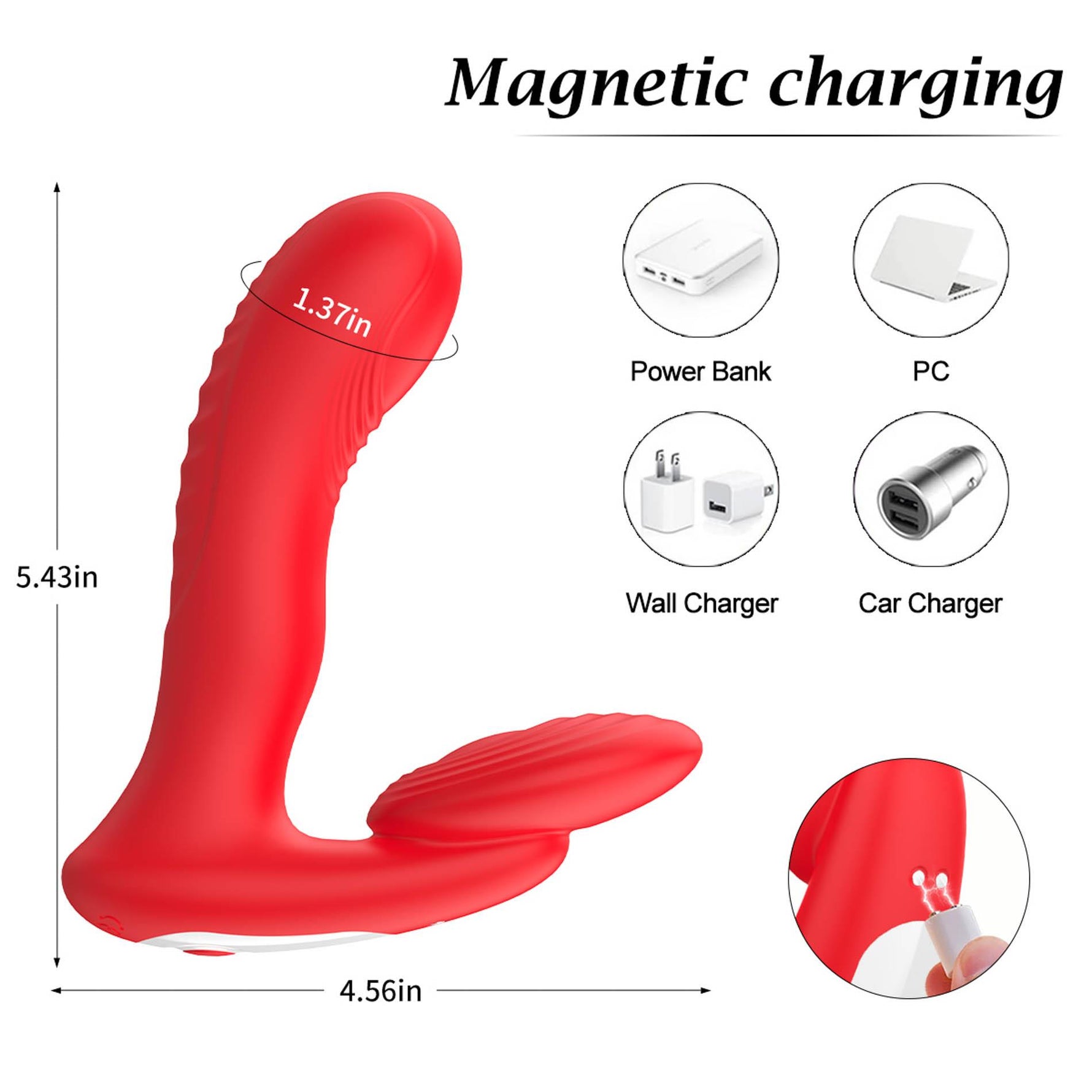 Vibrator APP seria B Fox, încălzit, cu vârf de deget, 14 cm, din silicon