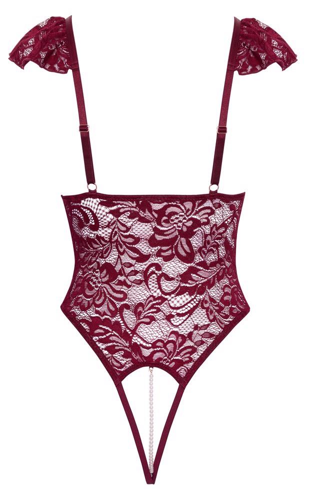 Body Cottelli LINGERIE bordo cu perle, model S