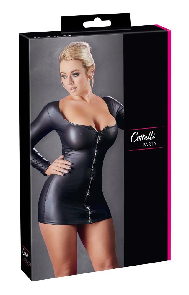 Rochie Cottelli PARTY cu fermoar cu sclipici, neagră M