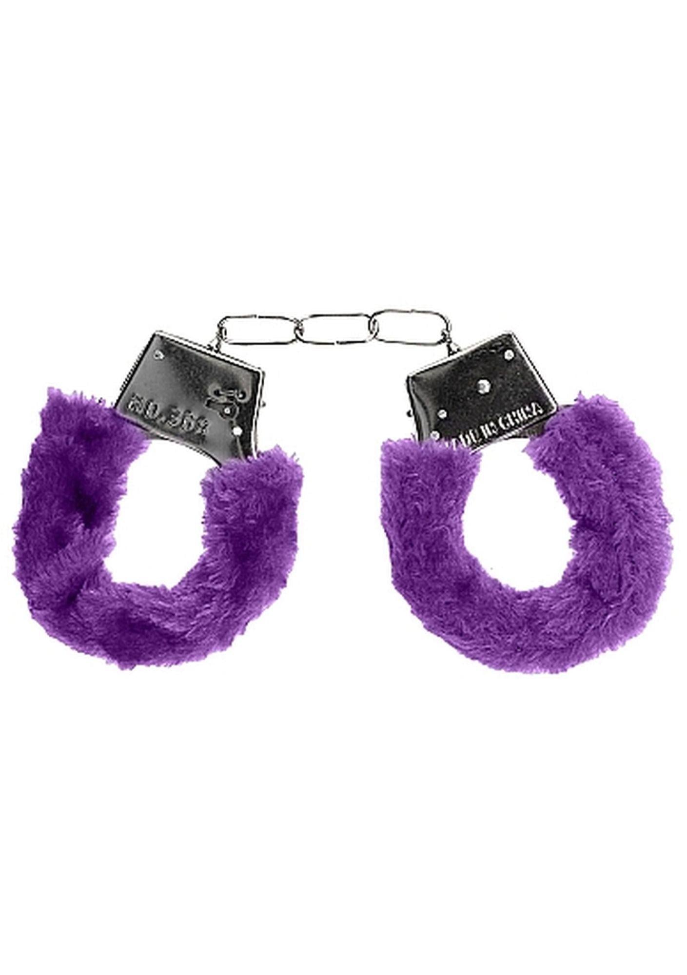 Cătușe din blană Ouch violet pentru începători