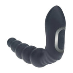 Stimulator de prostată vibrant, încălzit, flexibil, din silicon negru