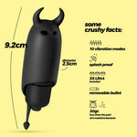 Vibrator mini Crushious O Pet Devil Negru 10 moduri 9-2 cm