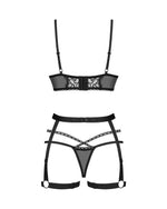 Set de lenjerie intimă Obsessive Blomentis, 3 piese, negru, XL/2XL