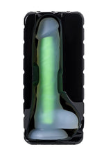 Dildo cu gel strălucitor Beyond by Toyfa Clark Glow verde 16,5 cm