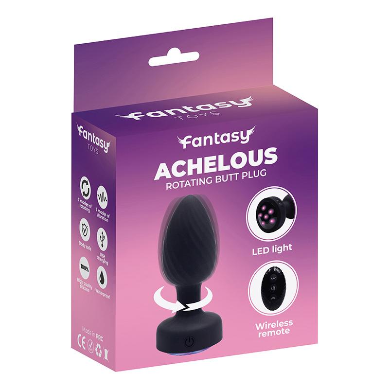Dop anal vibrant rotativ Achelous Fantasy USB 10cm