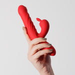 Vibrator Crushious Lapin Bunny cu glisare, roșu, USB
