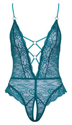 Body Ouvert Cottelli LINGERIE din dantela petrol L