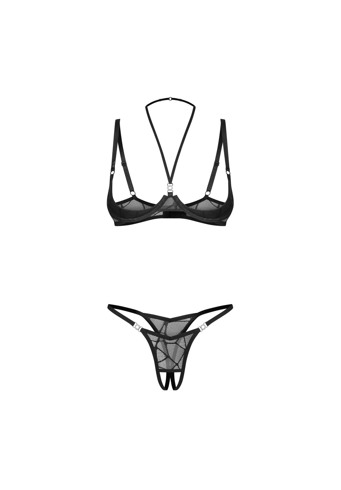 Set Olianna Obsessive L/XL cu dantelă deschisă