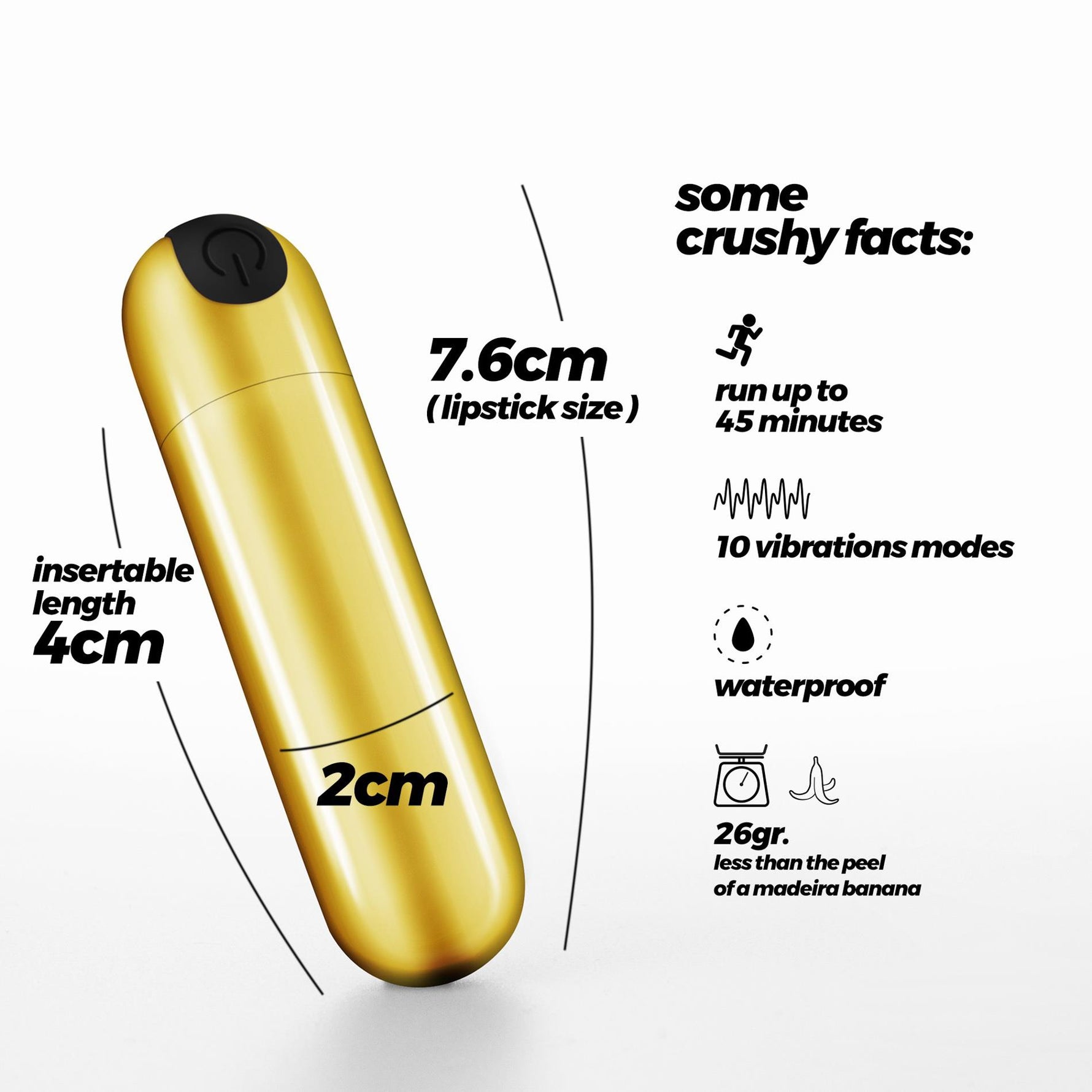 Mini vibrator Crushious iMoan Gold cu 10 moduri