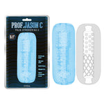 Masturbator manual Prof. Jason C nr. 3 cu caneluri, albastru, 12,5 cm