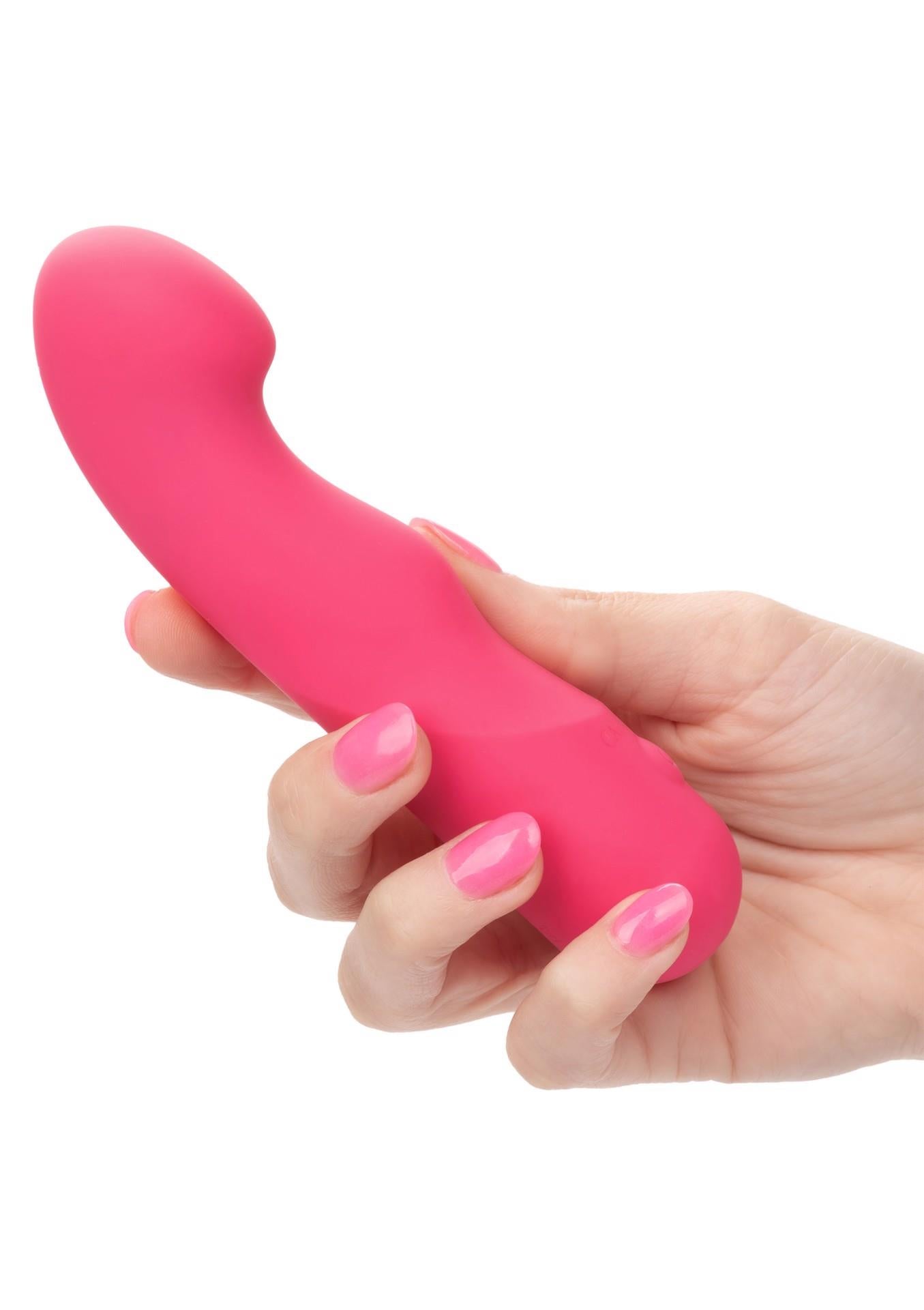 Vibrator Pixies Curvy din silicon, roz, USB, 10,75 cm