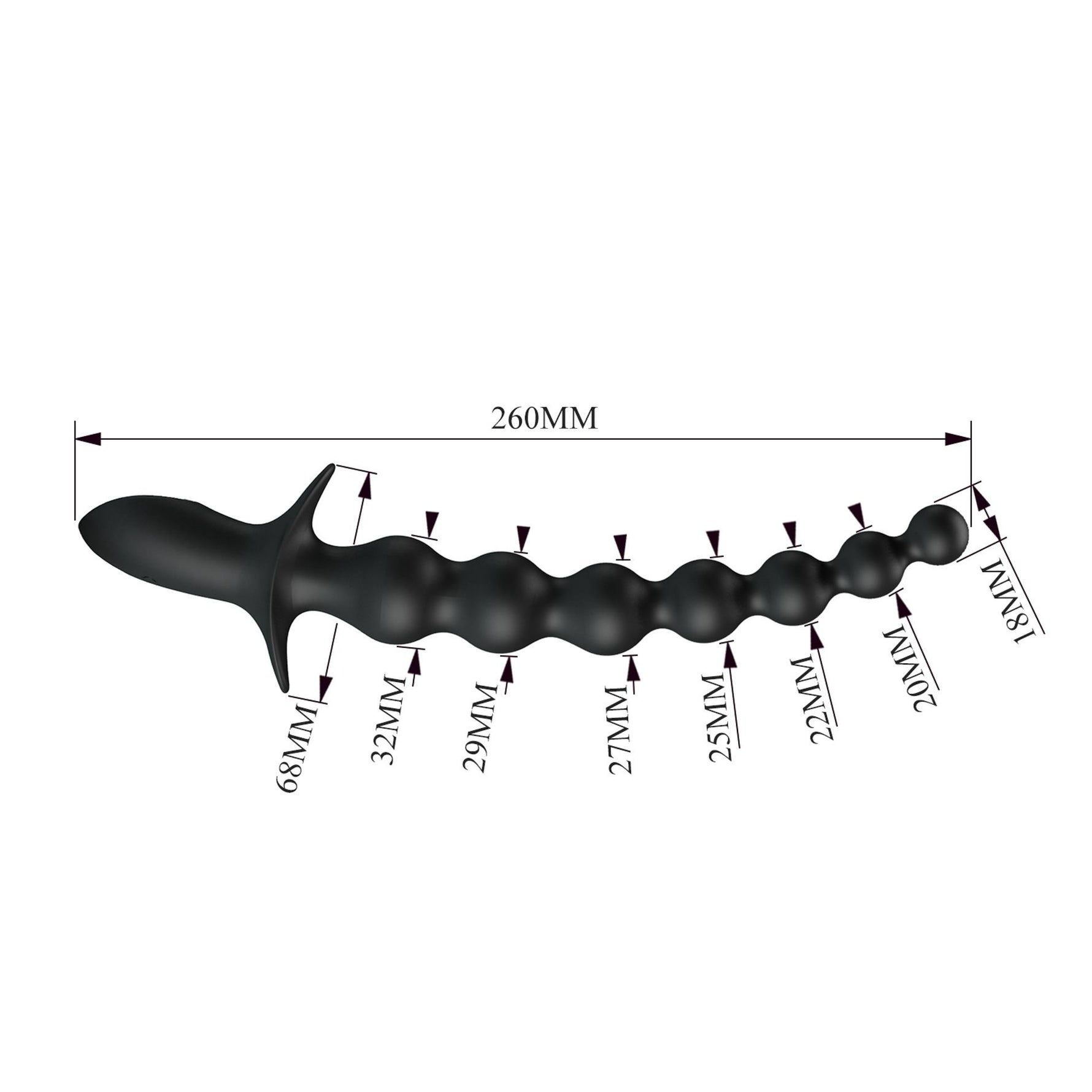 Pretty Love Dedron Vibrator Anal cu USB, Negru, 25 cm