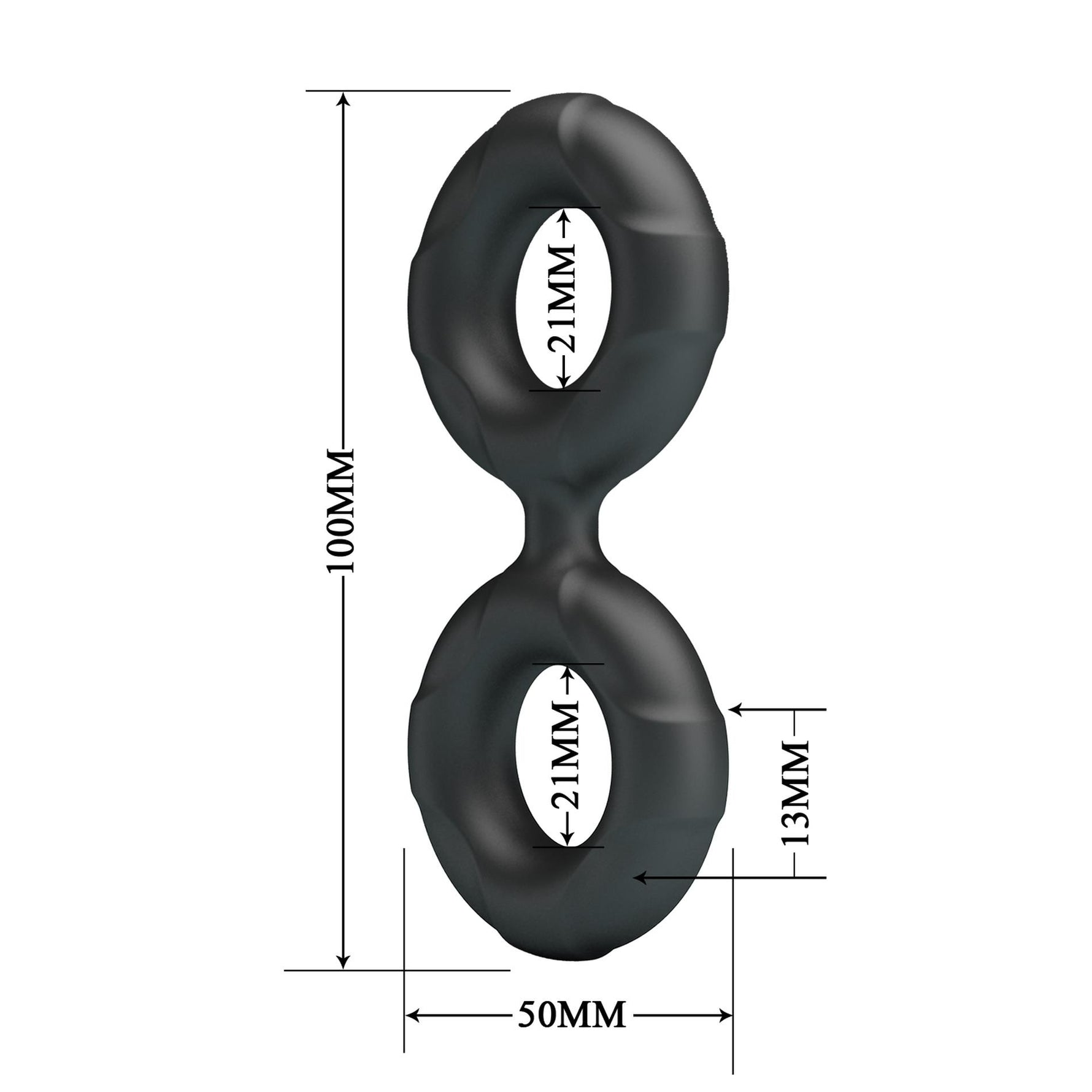 RADWAN Inel pentru penis Crazy Bull din silicon, impermeabil, 2,1 cm