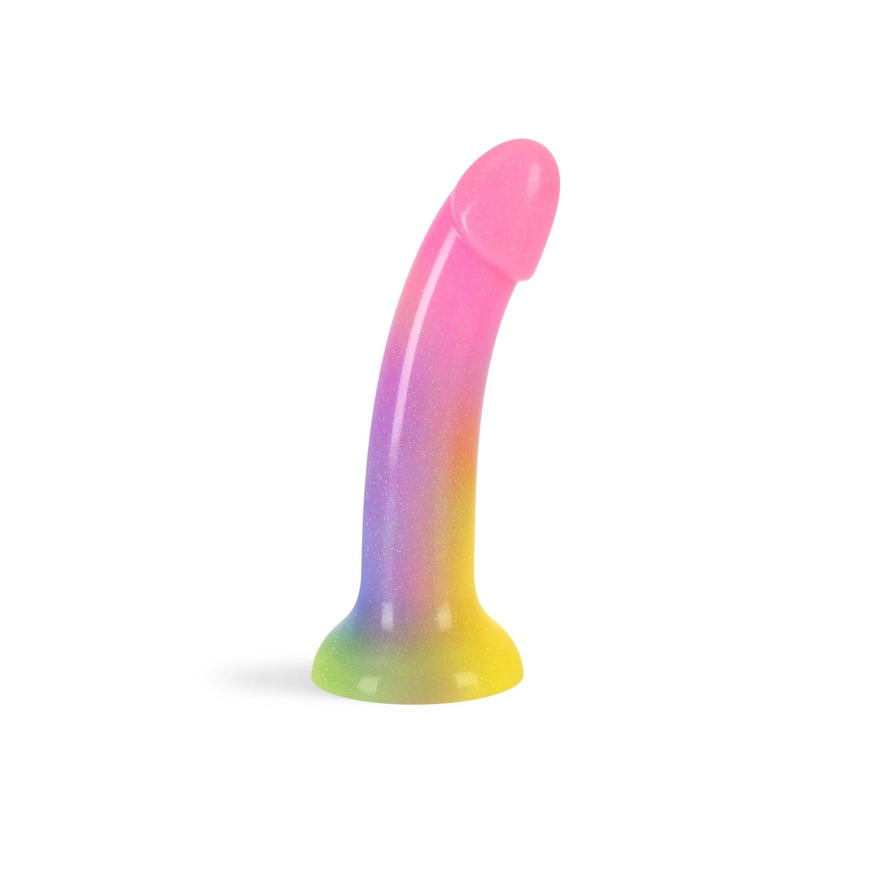 Dildo curbat din silicon Stargazer Love to Love 15 cm, multicolor