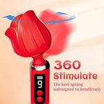 Vibrator Rose Magic din silicon, impermeabil, USB, 12,5 cm