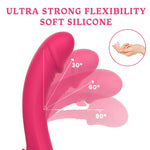 Vibrator Vibey pentru punctul G, flexibil, roz, USB, 19 cm