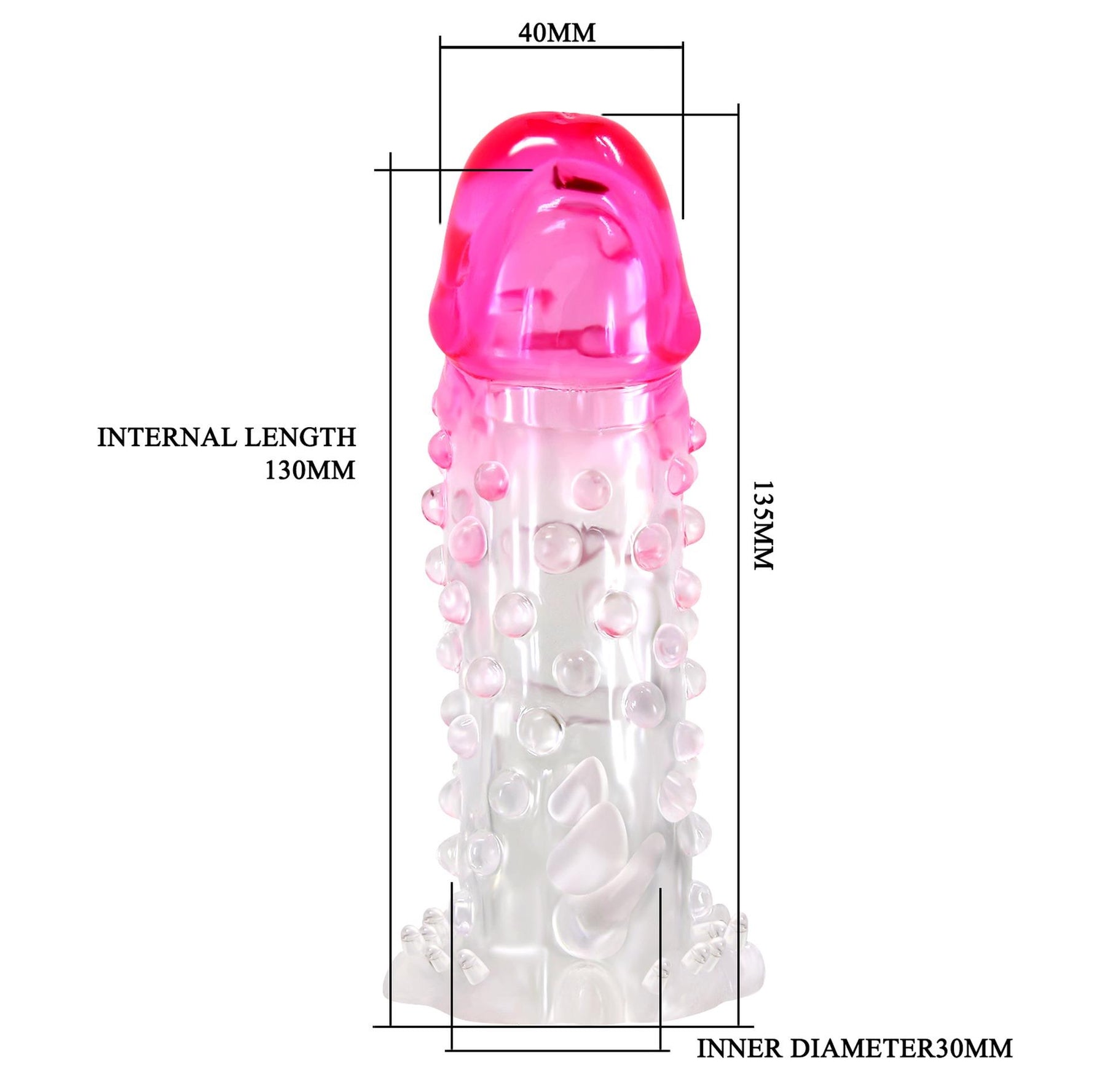 Extensie de penis Wilford Pretty Love 13,5 cm impermeabilă cu dop anal