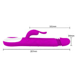 Vibrator USB Pretty Love Adrian din silicon, cu formă de iepuraș, 12 funcții