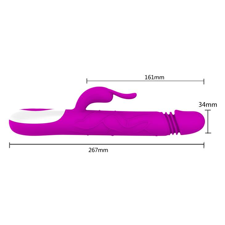 Vibrator USB Pretty Love Adrian din silicon, cu formă de iepuraș, 12 funcții