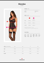 Corset Glandez Obsessive Negru cu Accente Roșii M/L