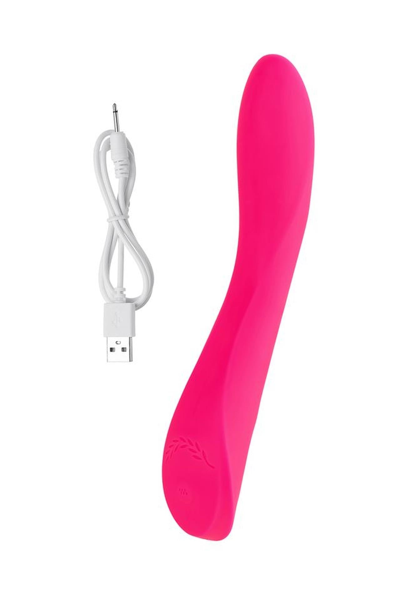 Vibrator JOS Twig pentru punctul G, silicon, roz, USB, 20,5 cm