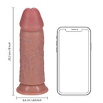 Dildo realist RealRock, gros și drept, fără testicule, 20 cm, culoarea pielii