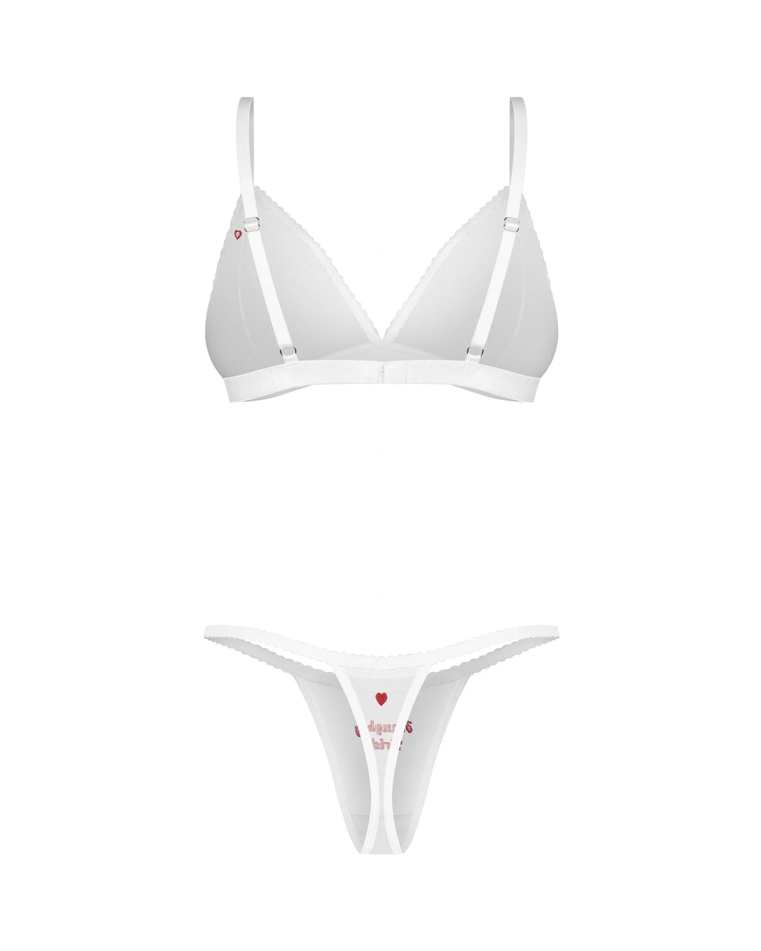 Set de lenjerie erotică Weddya Bride, format din 3 piese, model Obsessive L/XL