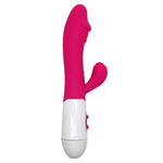 Vibrator Power Escorts din silicon cu formă de iepuraș, 20 cm, negru