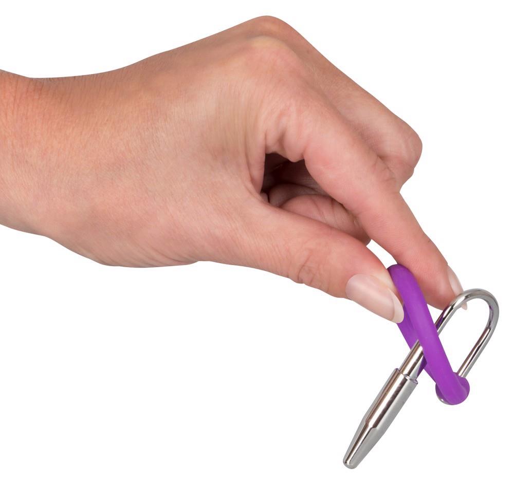 Plug penis cu inel pentru gland, silicon, 6,5 cm