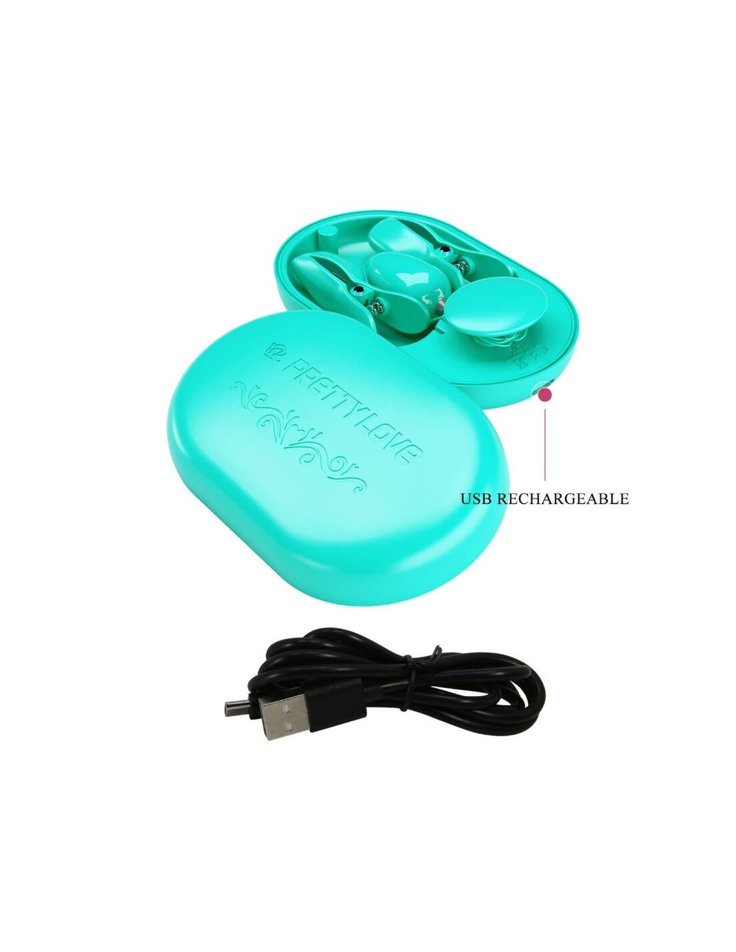 Cleme vibratoare pentru mameloane Pretty Love cu USB