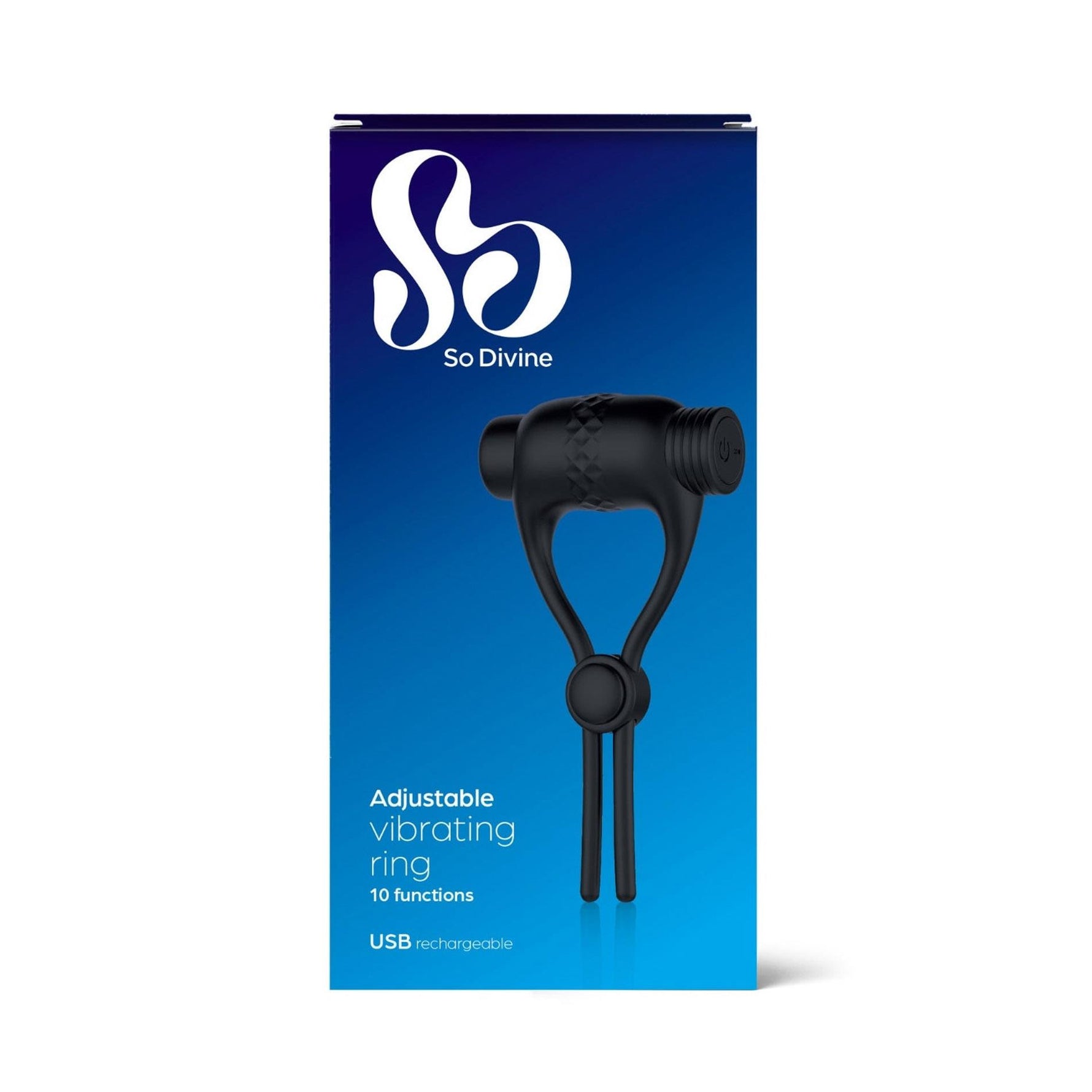 Inel vibrant reglabil din silicon So Divine, reîncărcabil, pentru penis