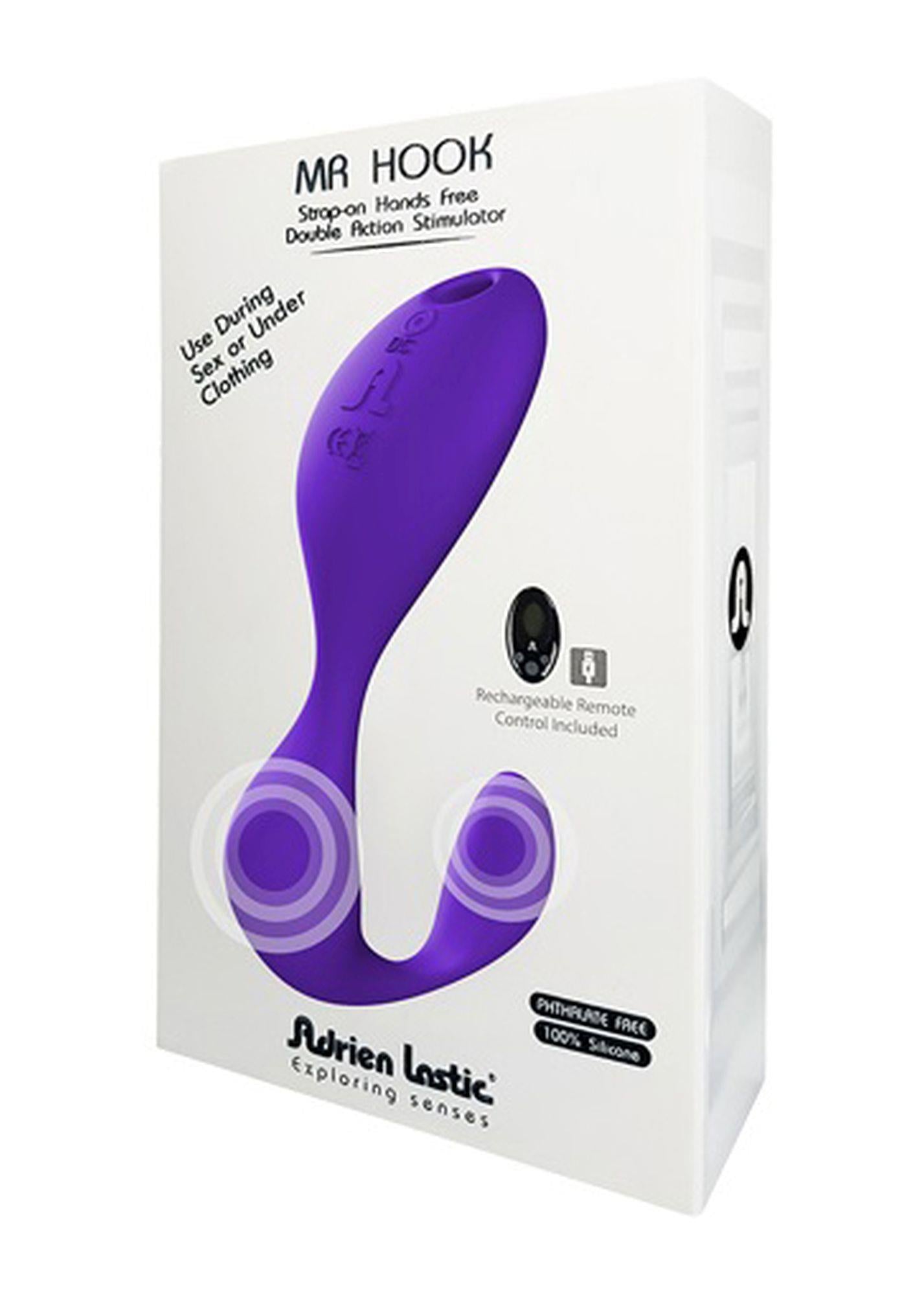 Vibrator cu telecomandă Adrien Lastic Mr.HOOK+LRS silicon USB 12 cm