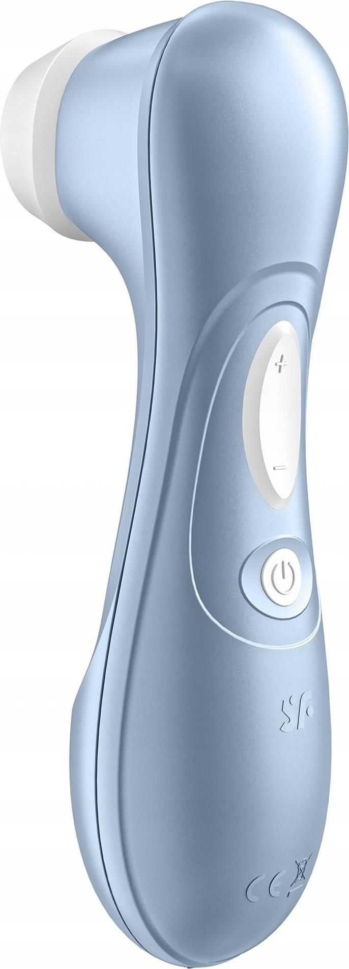 Stimulator clitoridian fără atingere Satisfyer Pro 2+, albastru, cu USB