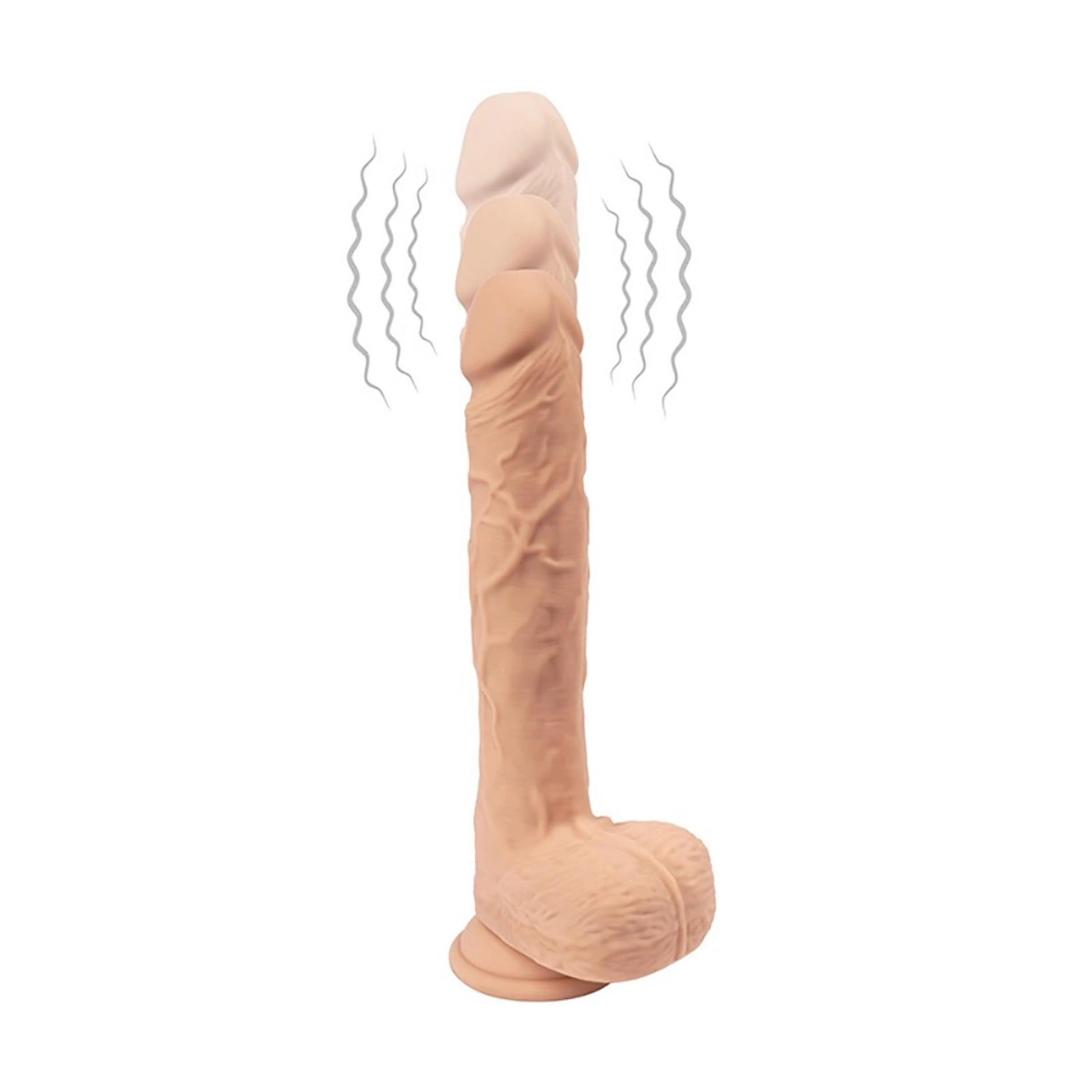 Dildo realist cu vibrații Fantasy Zeus, 21 cm, cu telecomandă