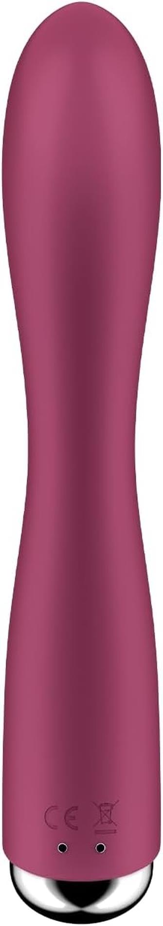 Vibrator rotativ Satisfyer Spinning Rabbit 1 cu USB, culoare roșie, tip iepuraș