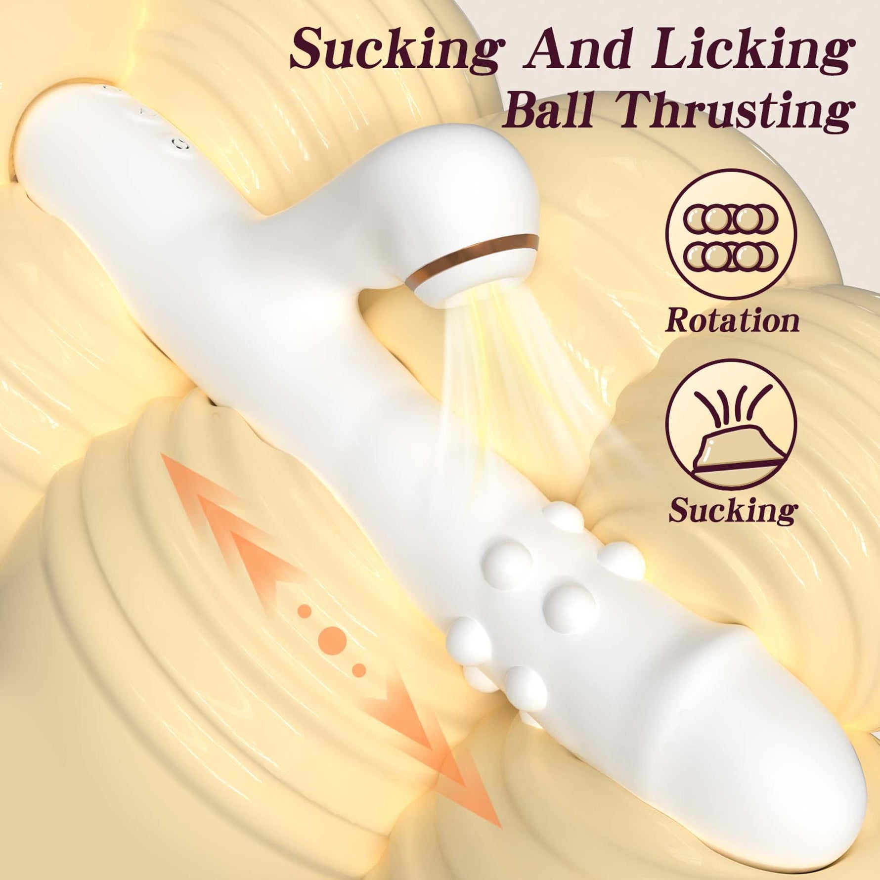 Vibrator din silicon Fox seria B, 3 rotații, 7 linguri, 24 cm