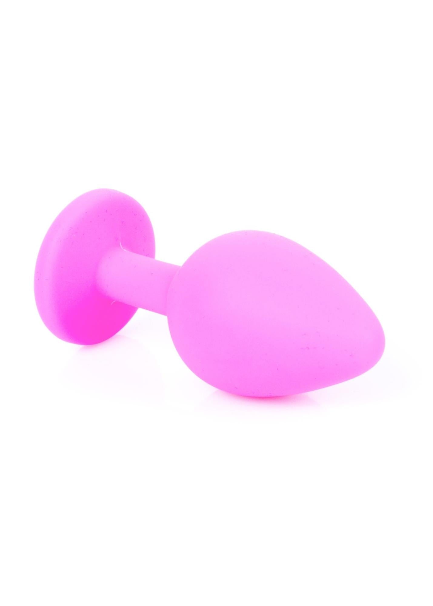 Plug anal din silicon roz cu diamant MyLove Toys 8 cm