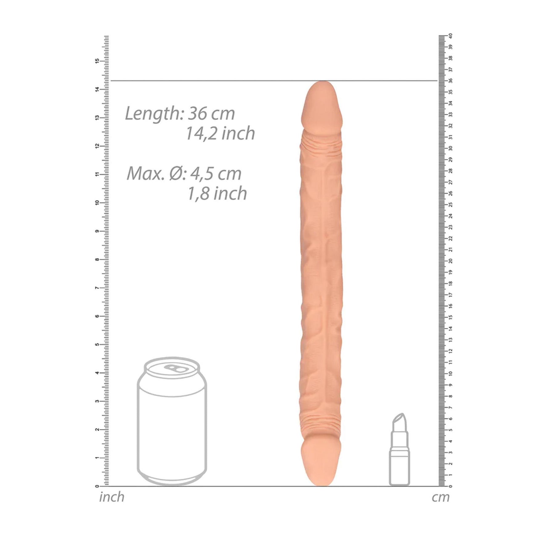 Dildo dublu RealRock TPE 36 cm