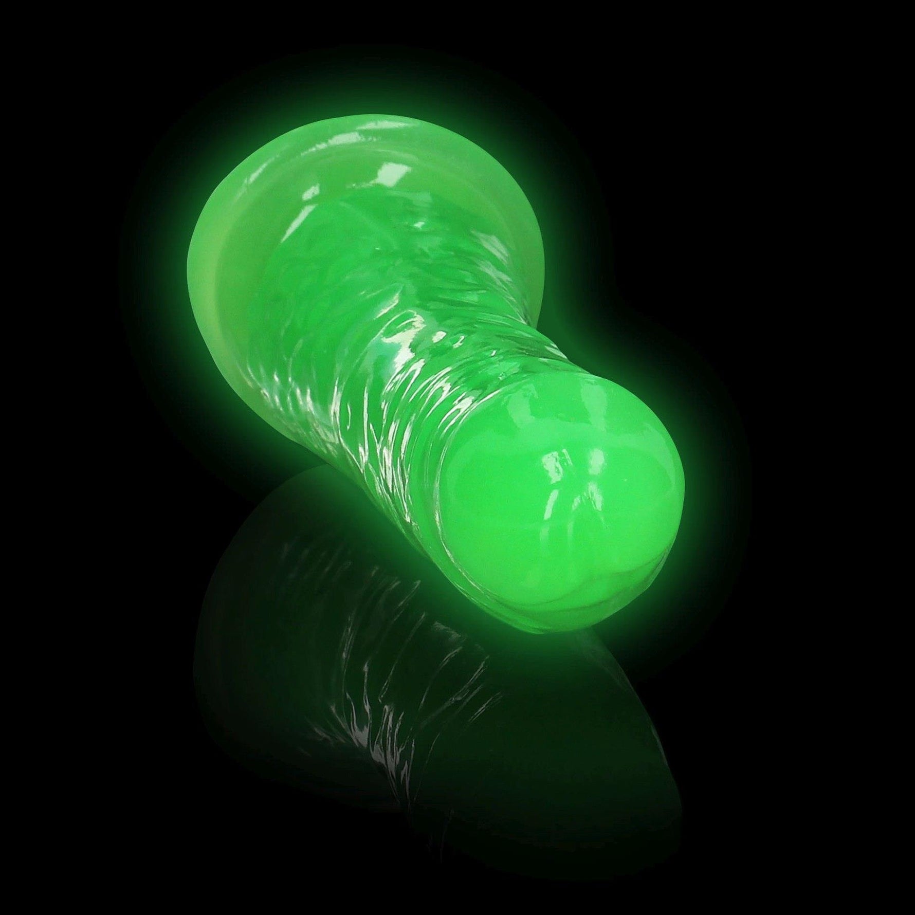 Dildo realist RealRock, fosforescent, cu ventuză, 15,5 cm