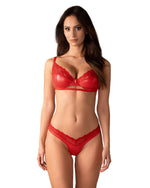 Set lenjerie intimă Aliosa Obsessive roșu L XL