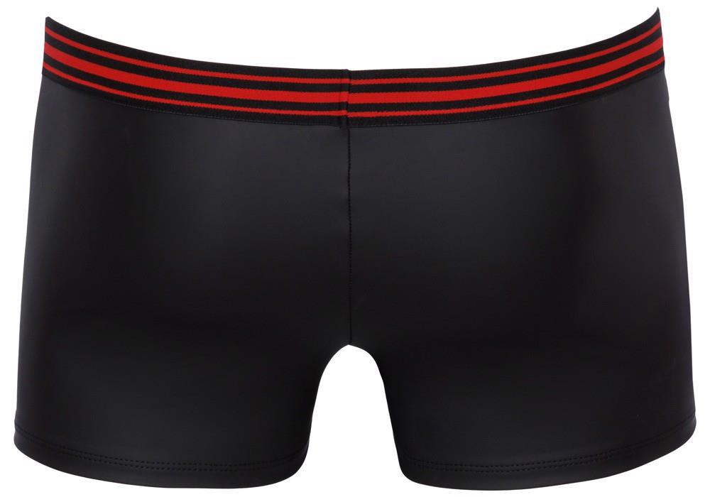 Pantaloni scurți boxer Svenjoyment pentru bărbați cu fermoar, negri și roșii, mărimea L