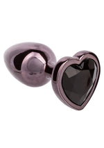 Plug anal Calexotics Crystal Heart, mic, negru
