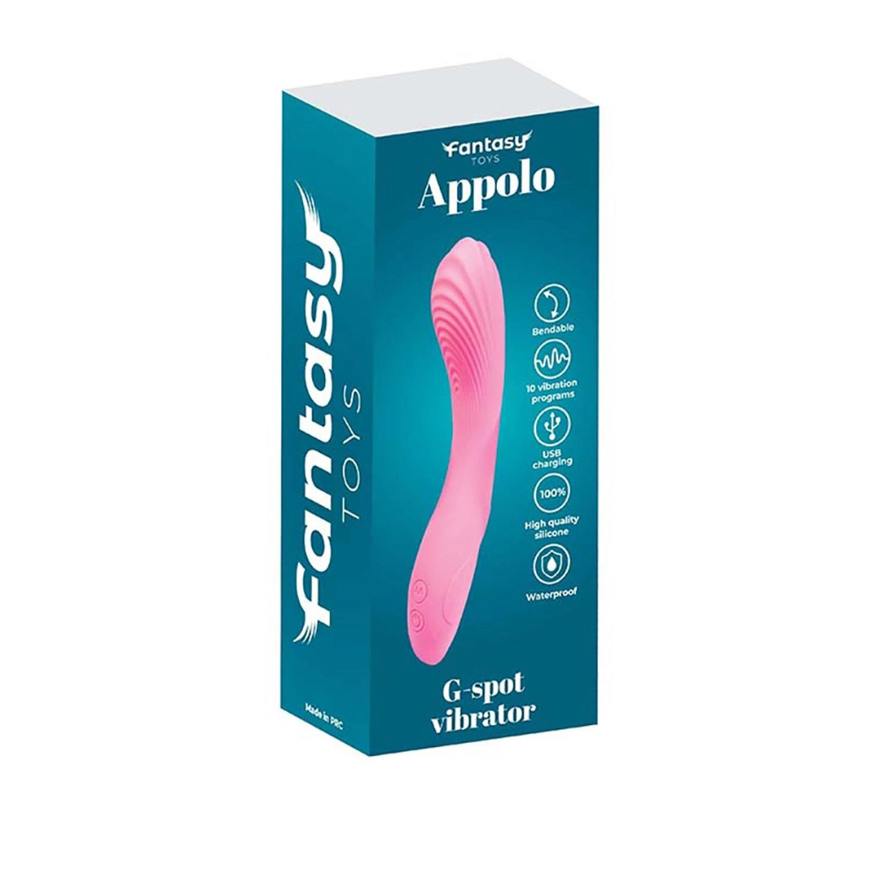Vibrator USB din silicon pentru punctul G Fantasy Apollo 20 cm