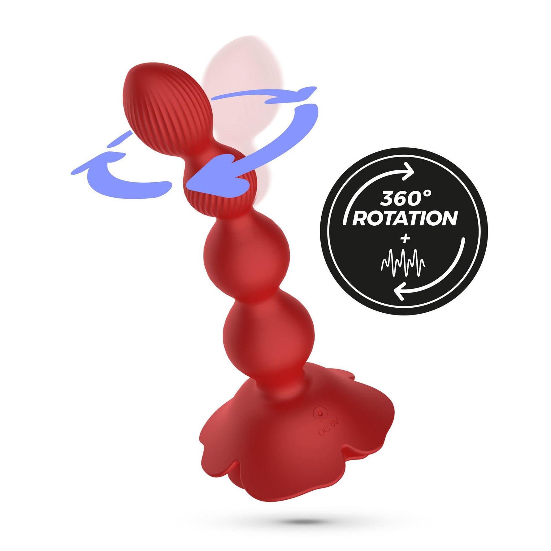 Plug anal rotativ Crushious Rosaline cu telecomandă, silicon, 19cm