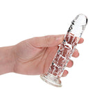 Dildo realist RealRock transparent cu ventuză 14,5 cm