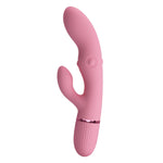 Vibrator Pretty Love Zach din silicon roz, cu patru laturi, în formă de iepuraș