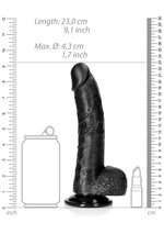 Dildo curbat realist RealRock cu scrot și ventuză 20,5 cm