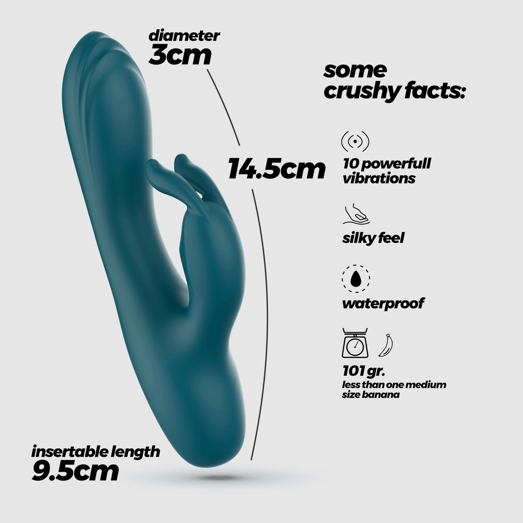 Mini vibrator din silicon Crushious Lola, 14,5 cm