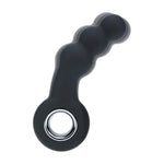 Masaj de prostată cu perle vibratoare Levelz și buclă din silicon, negru, 15 cm