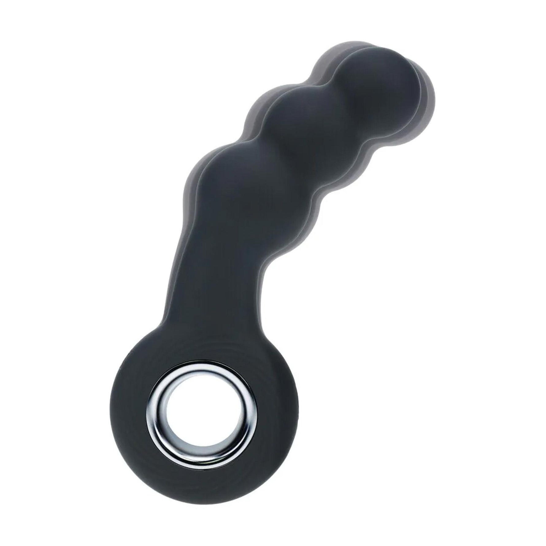 Masaj de prostată cu perle vibratoare Levelz și buclă din silicon, negru, 15 cm